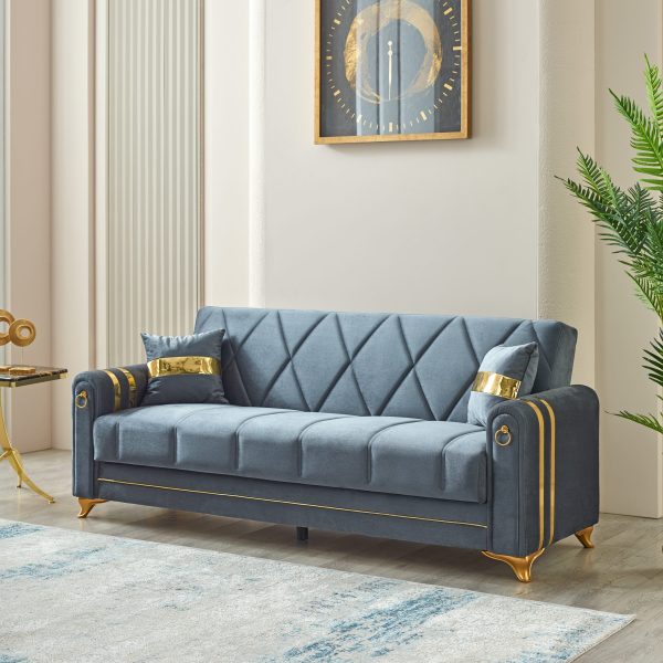 Kuzey Grey & Gold Sofabed