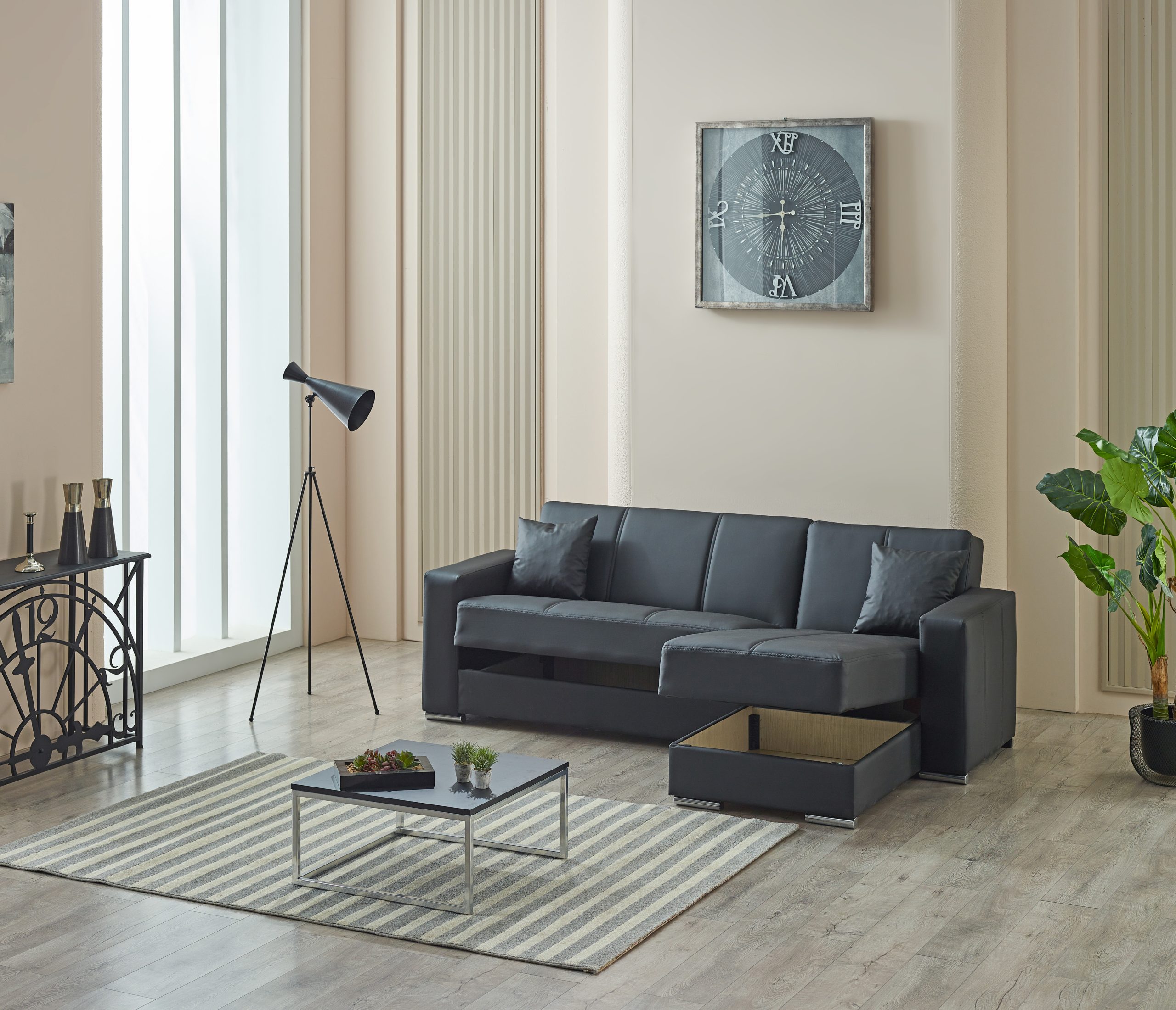 Futuro Black Corner Sofabed - Image 3