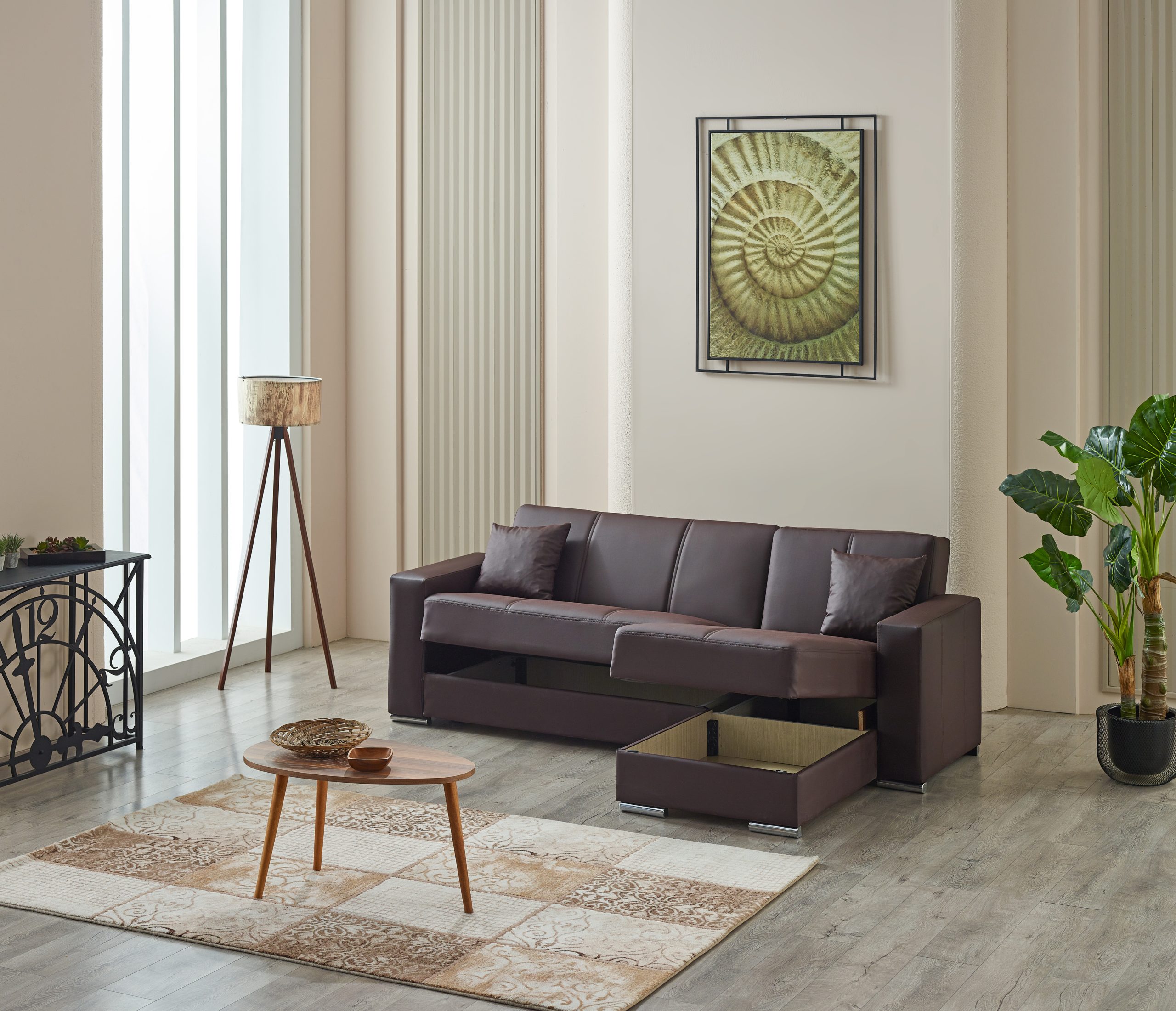 Futuro Brown Corner Sofabed - Image 2