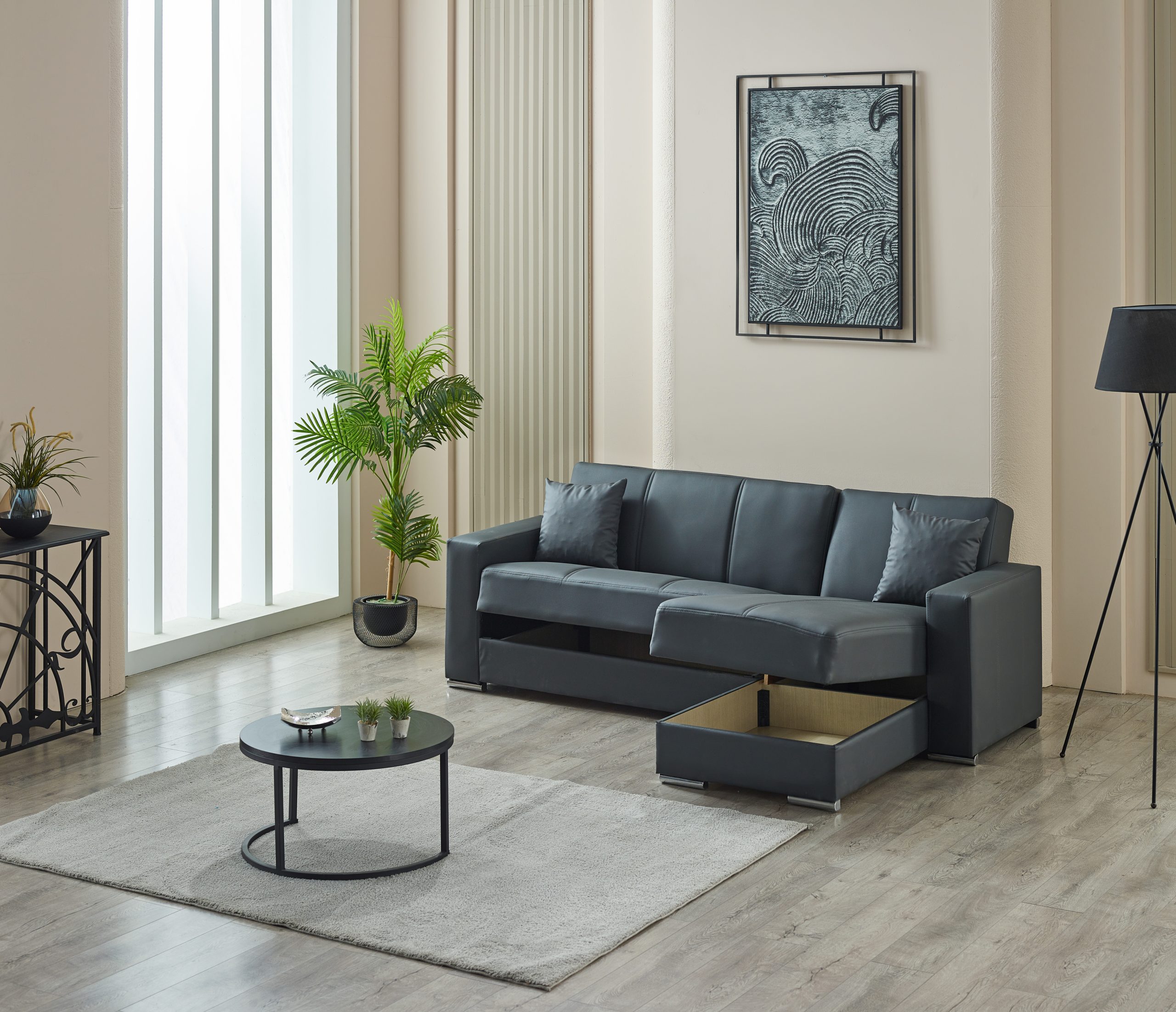 Futuro Black Corner Sofabed - Image 5