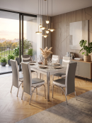 Grey & White Glass Dining Table