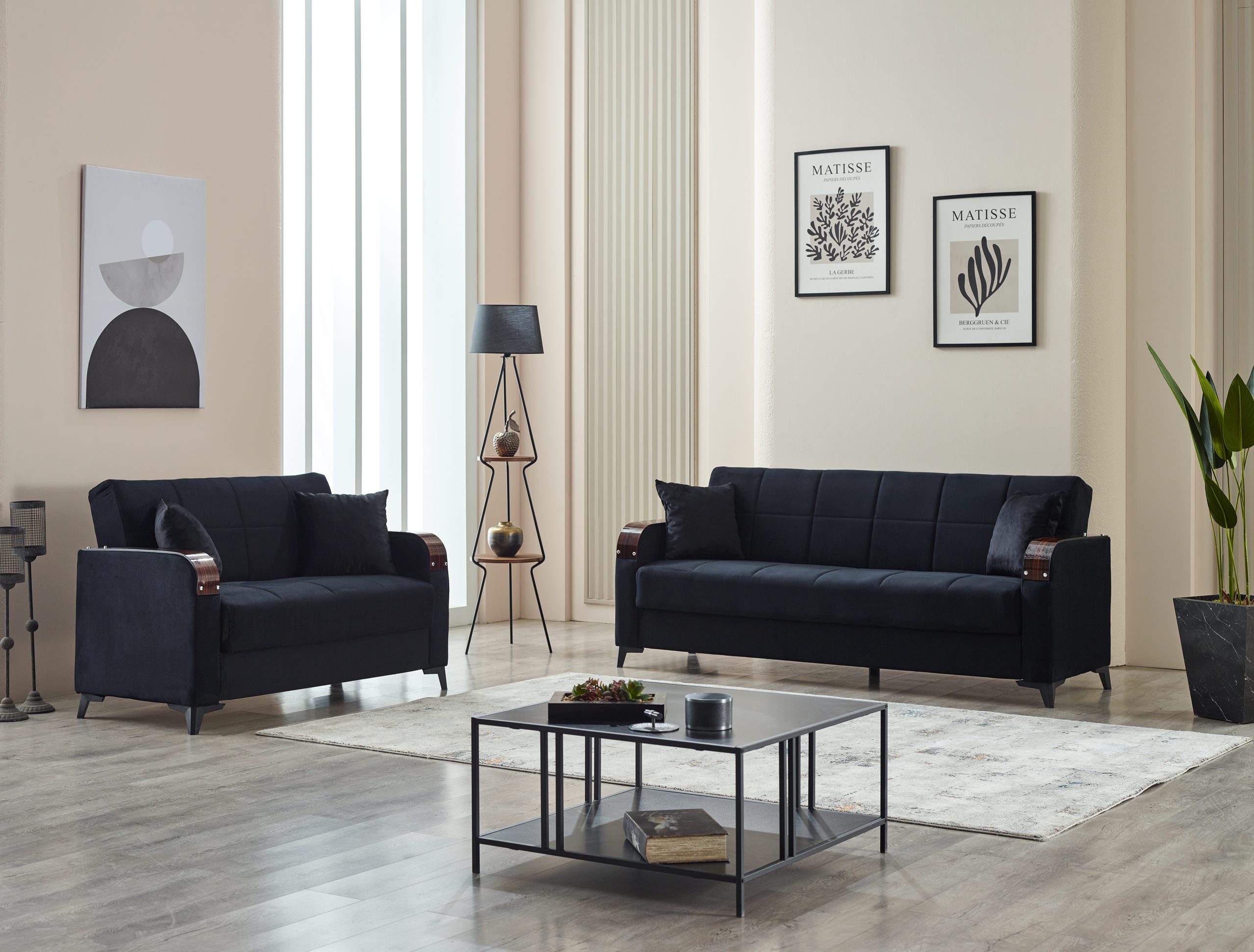 Kermont Black Sofabed - Image 2