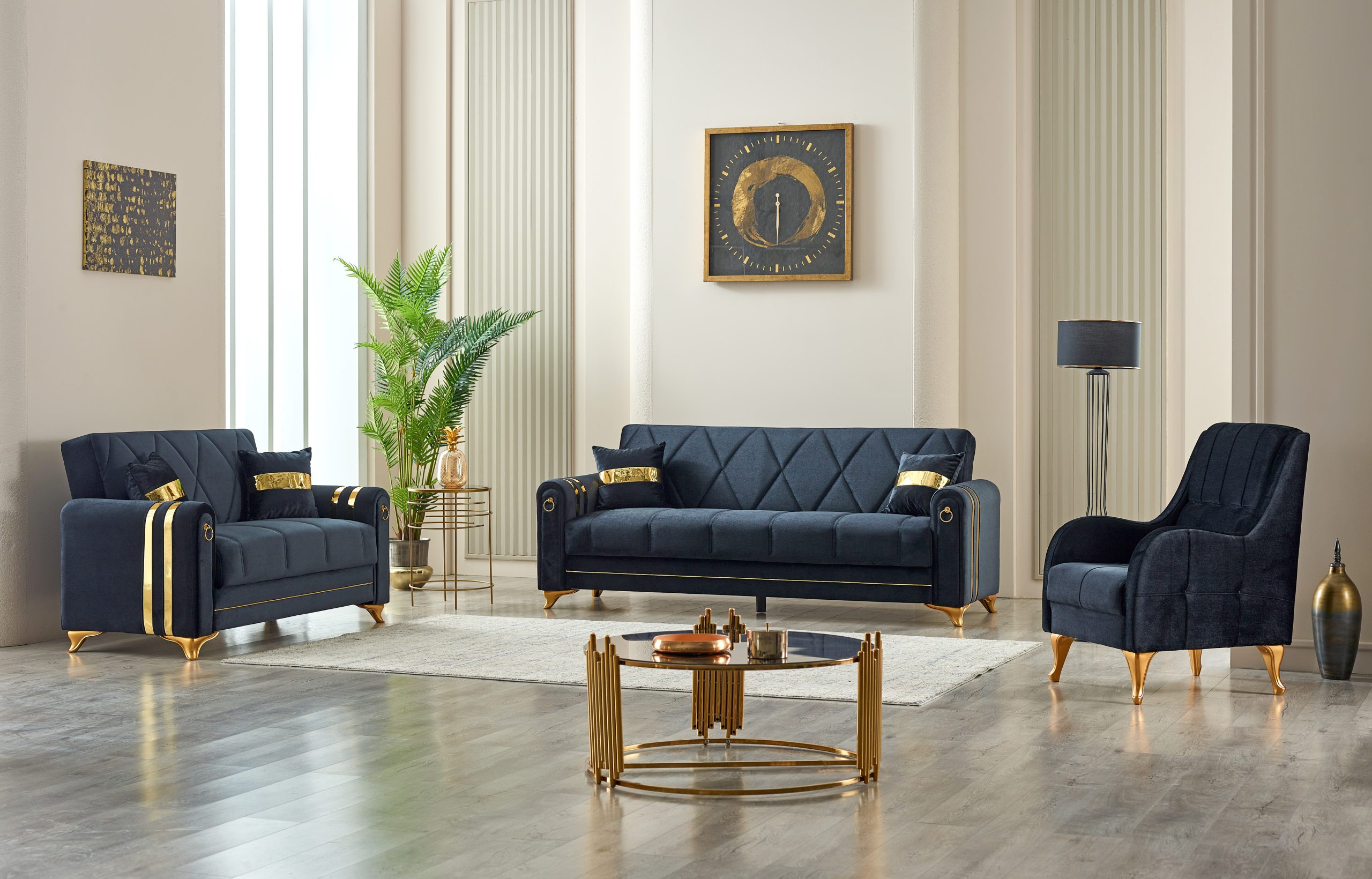 Kuzey Black & Gold Sofabed - Image 2