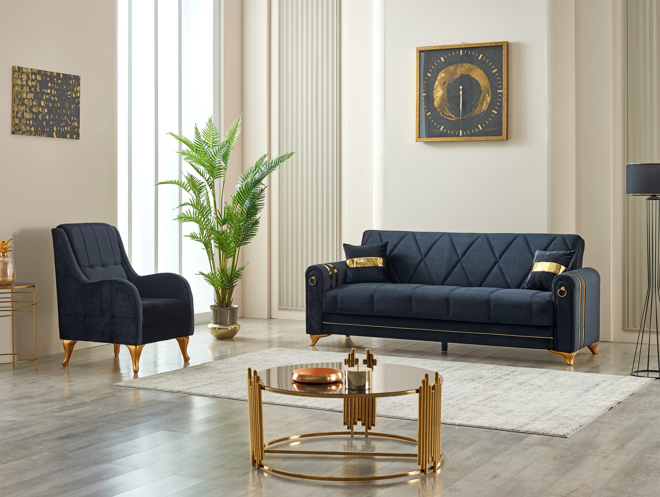 Kuzey Black & Gold Sofabed - Image 3