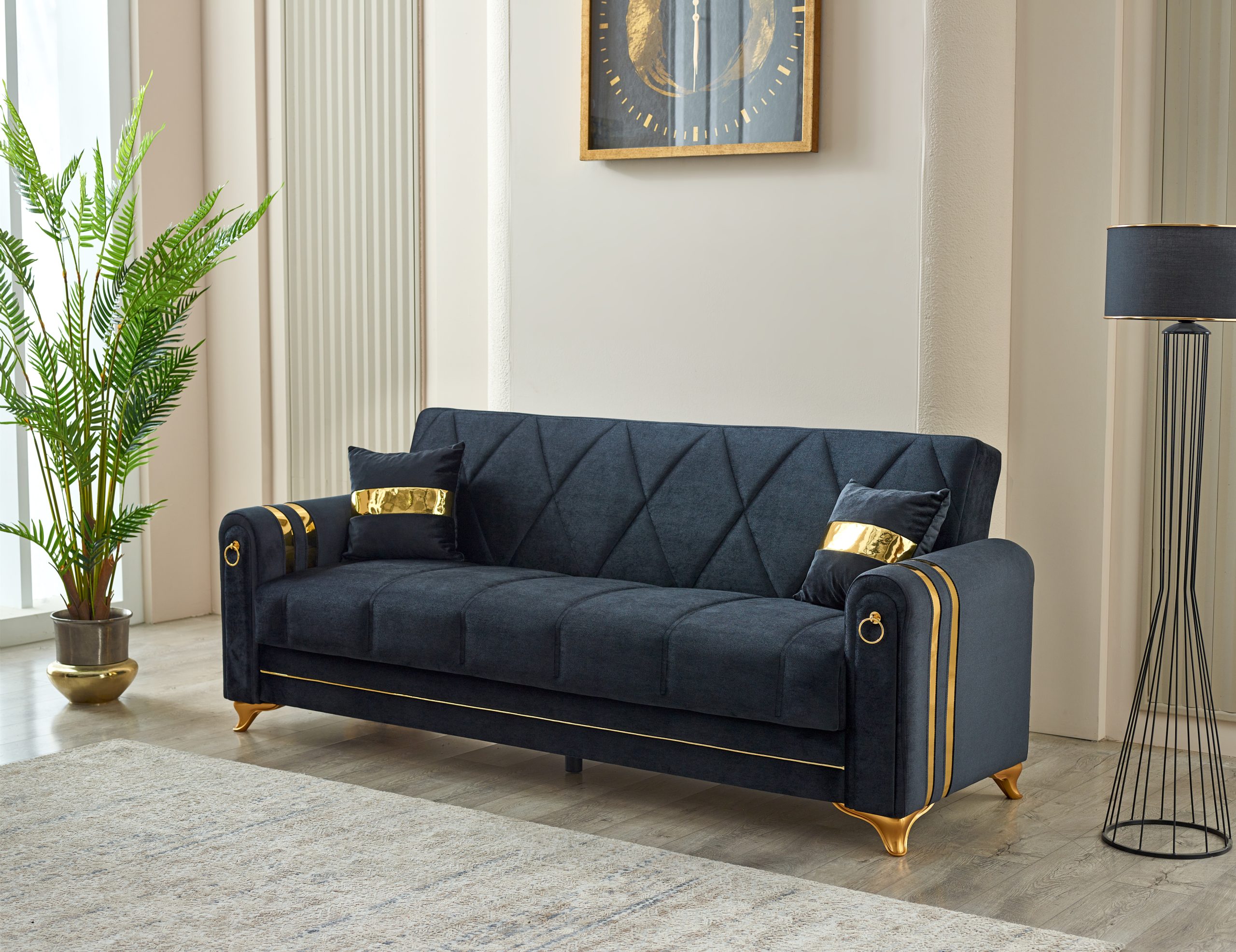 Kuzey Black & Gold Sofabed