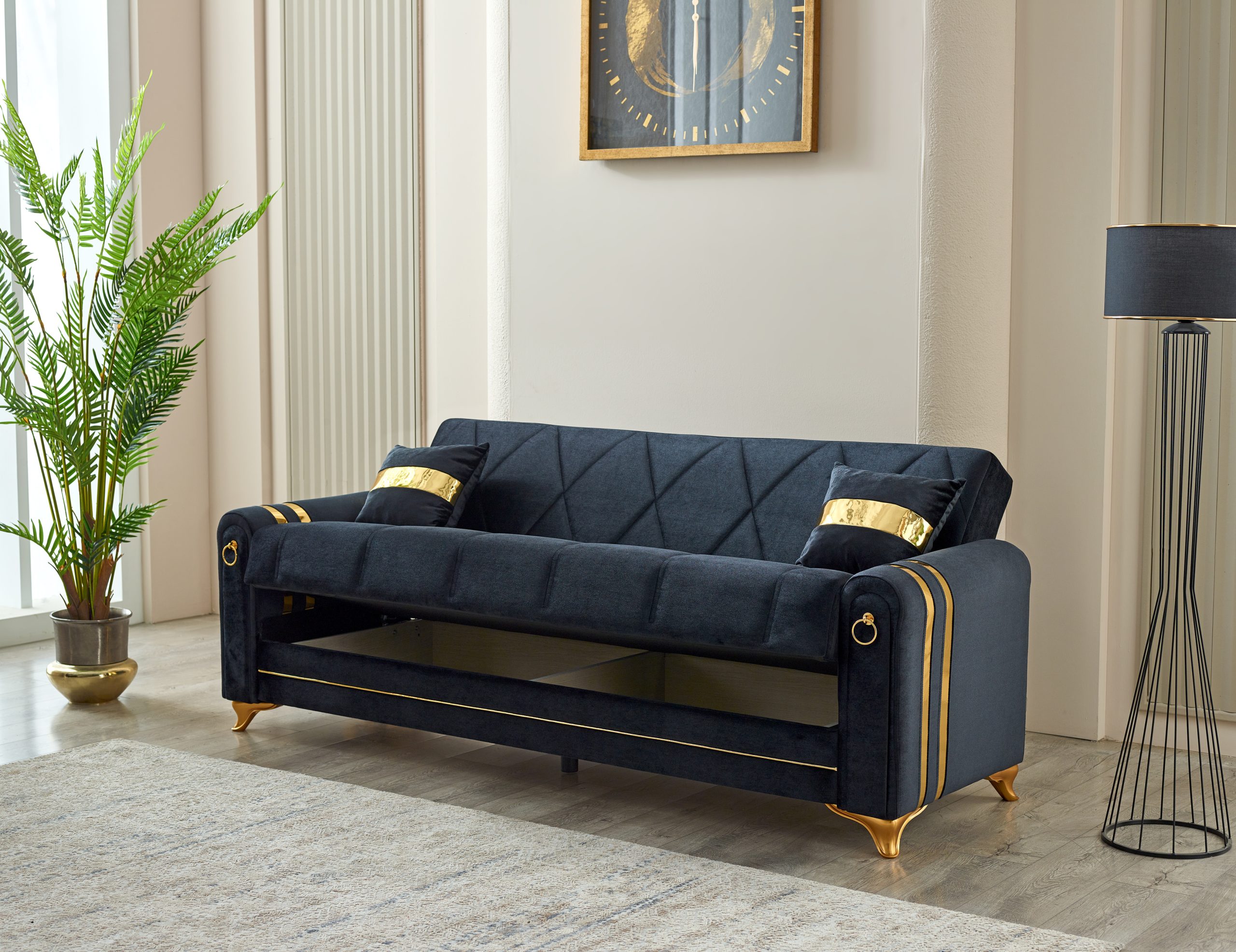 Kuzey Black & Gold Sofabed - Image 4