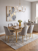 Anka Gold Table 6 Chair
